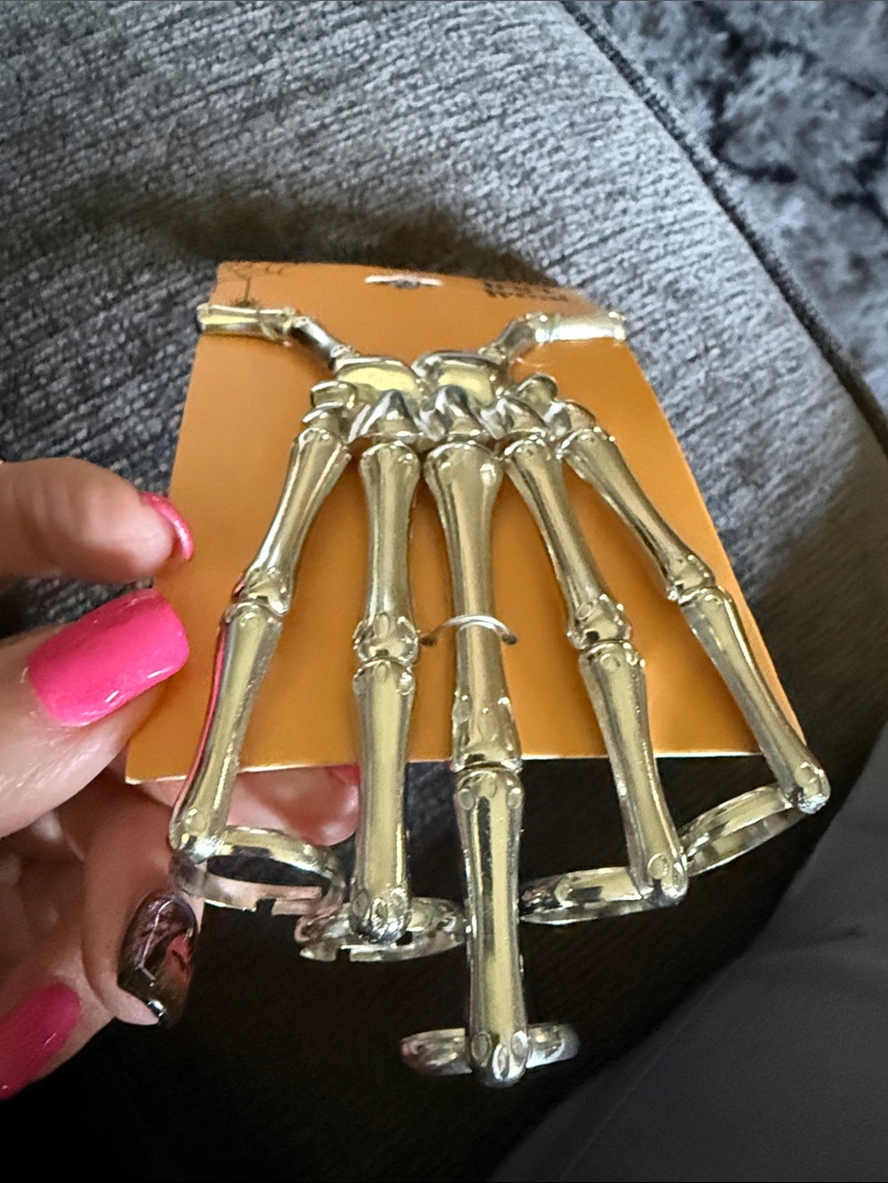 NWT Silver Skeleton Hand Bracelet slips on each finger